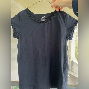 H&M navy blue Short Sleeve Top size 6-8Y